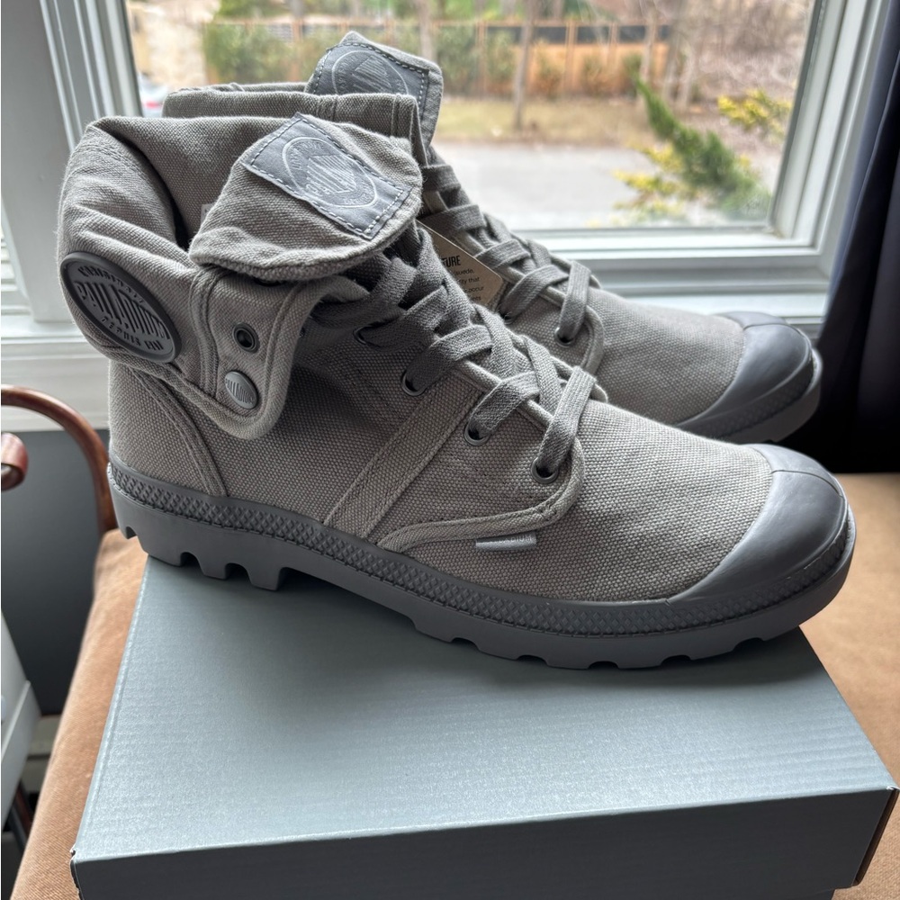 Palladium Gray Canvas Men's Boots
